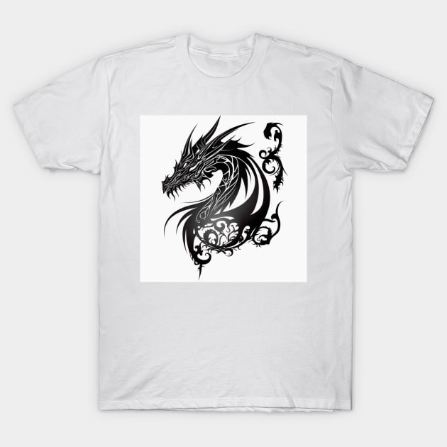 Tribal Dragon 2 T-Shirt by AstroRisq